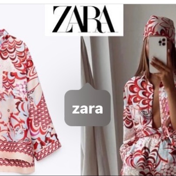 Blogger favorite Zara 3 piece shirt pants and scarf - Picture 2 of 9